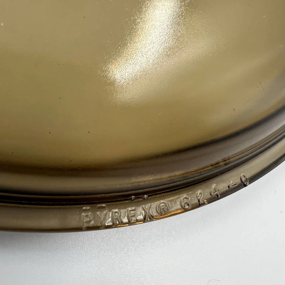 Pyrex Glass Lid 1970's Amber Colored 2.5‎ L Stock Sauce Pan Lid 624-0 Vintage